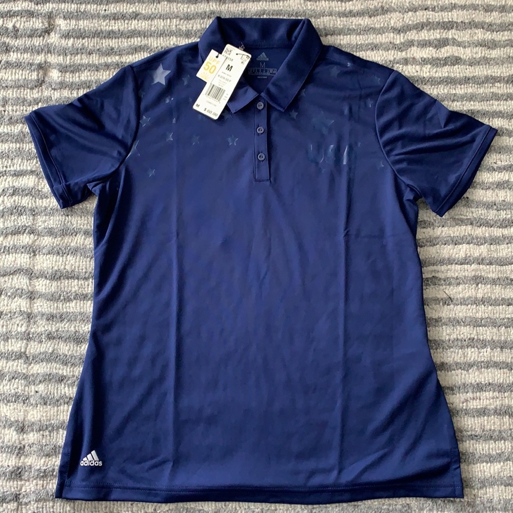 Adidas Golf Women’s Climate Cool Polo Shirt UPF 50 Blue